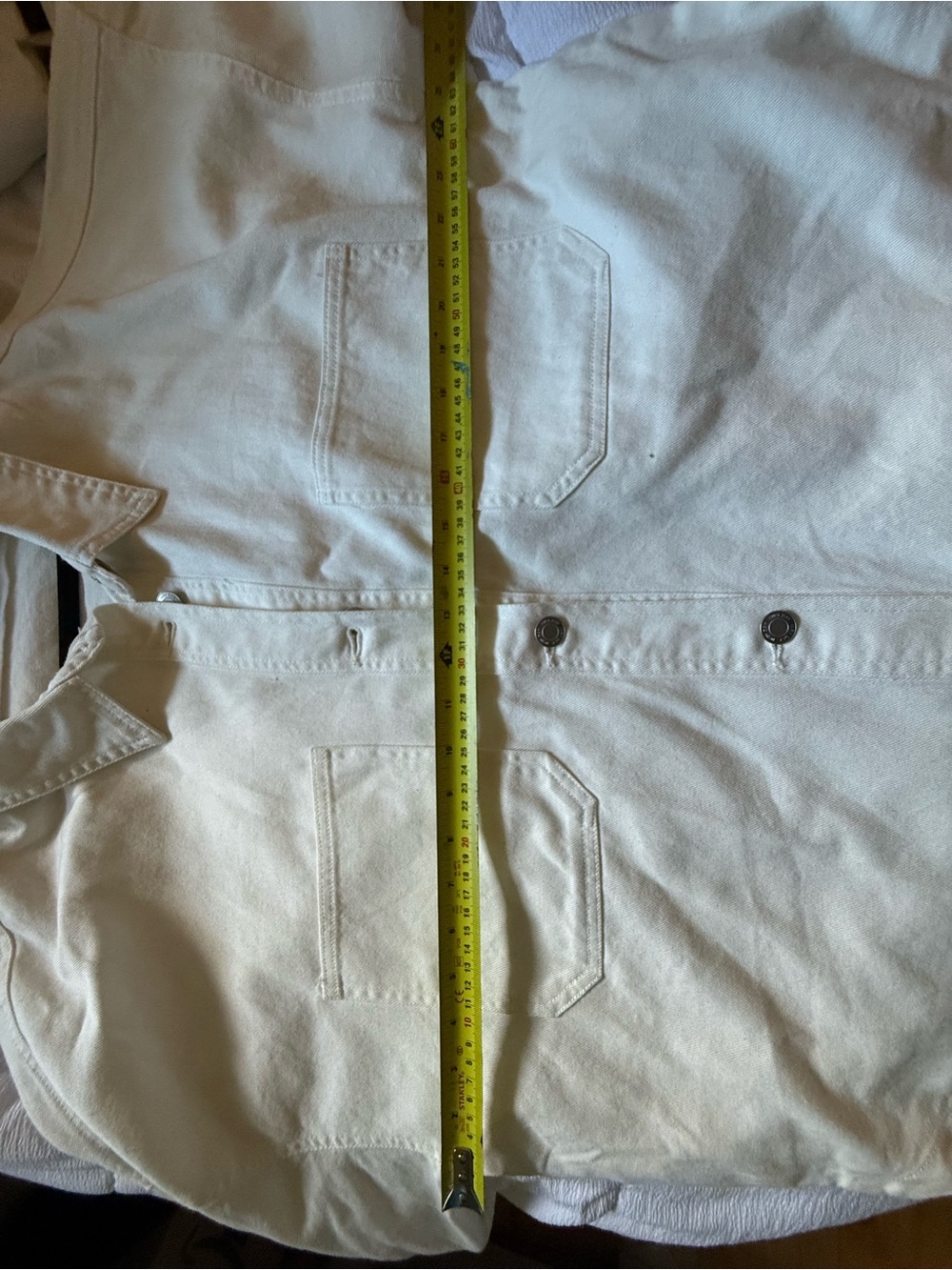 White Oversized Button-Front Jacket/Over Shirt - Picture 4 of 7